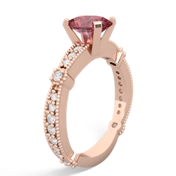 Pink Tourmaline Sparkling Tiara 8X6 Oval 14K Rose Gold ring R26298VL