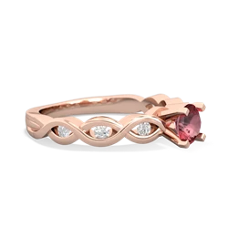 Pink Tourmaline Infinity 5Mm Round Engagement 14K Rose Gold ring R26315RD