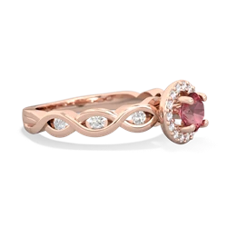 Pink Tourmaline Infinity Halo Engagement 14K Rose Gold ring R26315RH