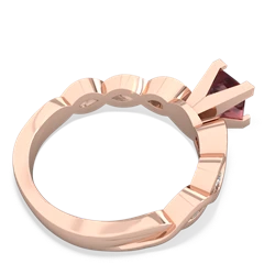 Pink Tourmaline Infinity 5Mm Square Engagement 14K Rose Gold ring R26315SQ