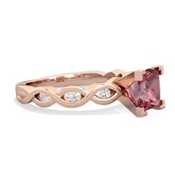 Pink Tourmaline Infinity 6Mm Princess Engagement 14K Rose Gold ring R26316SQ