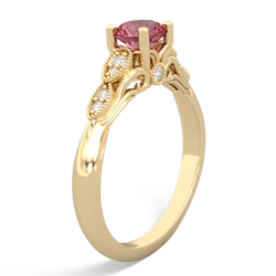 Pink Tourmaline Antique Elegance 14K Yellow Gold ring R3100