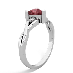 Pink Tourmaline Trillion Twist 14K White Gold ring R2104