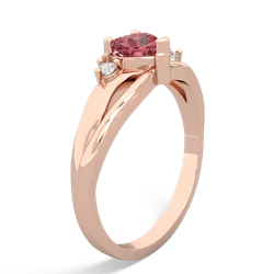 Pink Tourmaline Split Band Swirl 14K Rose Gold ring R2130