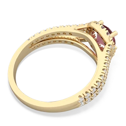 Pink Tourmaline Pave Halo 14K Yellow Gold ring R5490