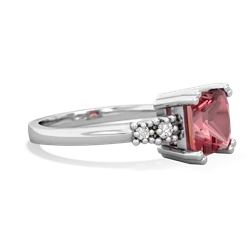 Pink Tourmaline Art Deco Princess 14K White Gold ring R2014