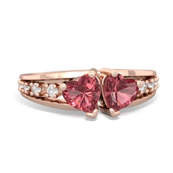 Pink Tourmaline Heart To Heart 14K Rose Gold ring R3342