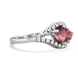 Pink Tourmaline Mother And Child 14K White Gold ring R3010