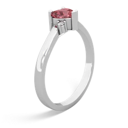 Pink Tourmaline Delicate Heart 14K White Gold ring R0203