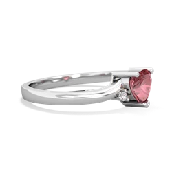 Pink Tourmaline Delicate Heart 14K White Gold ring R0203