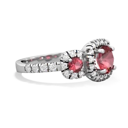 Pink Tourmaline Regal Halo 14K White Gold ring R5350