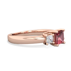 Pink Tourmaline Three Stone Trellis 14K Rose Gold ring R4015