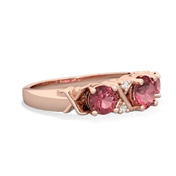 Pink Tourmaline Hugs And Kisses 14K Rose Gold ring R5016