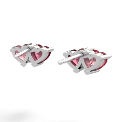 Pink Tourmaline Sweethearts 14K White Gold earrings E5260