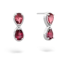 Pink Tourmaline Infinity 14K White Gold earrings E5050