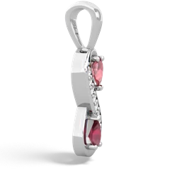 Pink Tourmaline Diamond Infinity 14K White Gold pendant P5390