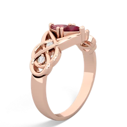 Pink Tourmaline Keepsake Celtic Knot 14K Rose Gold ring R5300