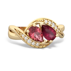 Pink Tourmaline Summer Winds 14K Yellow Gold ring R5342