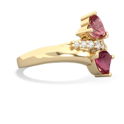 Pink Tourmaline Heart To Heart 14K Yellow Gold ring R2064