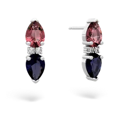 Pink Tourmaline Bowtie Drop 14K White Gold earrings E0865