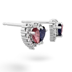 Pink Tourmaline Halo 14K White Gold earrings E7008