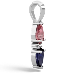 Pink Tourmaline Bowtie Drop 14K White Gold pendant P0865