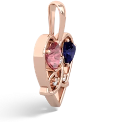 Pink Tourmaline Celtic Trinity Heart 14K Rose Gold pendant P5331