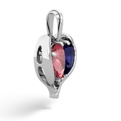 Pink Tourmaline Two Become One 14K White Gold pendant P5330