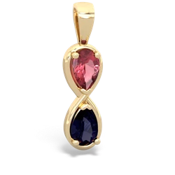 Pink Tourmaline Infinity 14K Yellow Gold pendant P5050