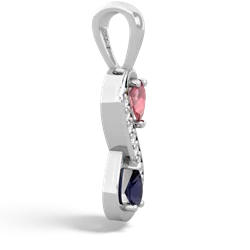 Pink Tourmaline Diamond Infinity 14K White Gold pendant P5390