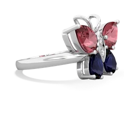 Pink Tourmaline Butterfly 14K White Gold ring R2215