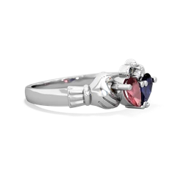 Pink Tourmaline 'Our Heart' Claddagh 14K White Gold ring R2388