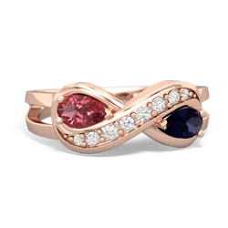 Pink Tourmaline Diamond Infinity 14K Rose Gold ring R5390