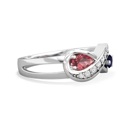 Pink Tourmaline Diamond Infinity 14K White Gold ring R5390