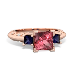 Pink Tourmaline Eternal Embrace Engagement 14K Rose Gold ring C2001