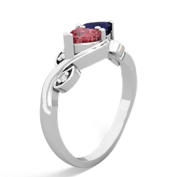 Pink Tourmaline Floral Elegance 14K White Gold ring R5790