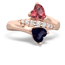 Pink Tourmaline Heart To Heart 14K Rose Gold ring R2064