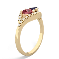 Pink Tourmaline Mother And Child 14K Yellow Gold ring R3010