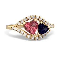 Pink Tourmaline Mother And Child 14K Yellow Gold ring R3010