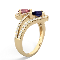 Pink Tourmaline Diamond Dazzler 14K Yellow Gold ring R3000