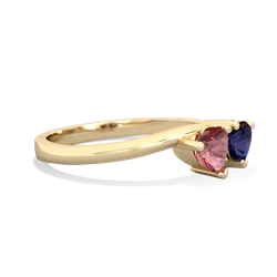 Pink Tourmaline Sweethearts 14K Yellow Gold ring R5260