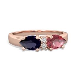 Pink Tourmaline Pear Bowtie 14K Rose Gold ring R0865