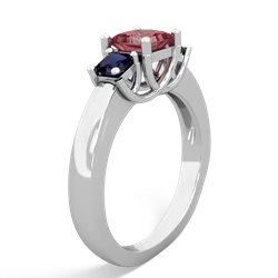 Pink Tourmaline Three Stone Trellis 14K White Gold ring R4015