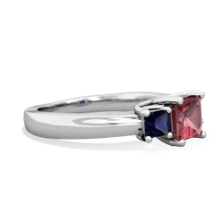 Pink Tourmaline Three Stone Trellis 14K White Gold ring R4015