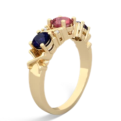 Pink Tourmaline Hugs And Kisses 14K Yellow Gold ring R5016