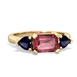 Pink Tourmaline Three Stone 14K Yellow Gold ring R5235