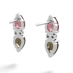 Pink Tourmaline Bowtie Drop 14K White Gold earrings E0865