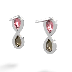 Pink Tourmaline Infinity 14K White Gold earrings E5050