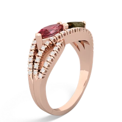 Pink Tourmaline Diamond Rivers 14K Rose Gold ring R3070