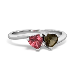 Pink Tourmaline Sweethearts 14K White Gold ring R5260